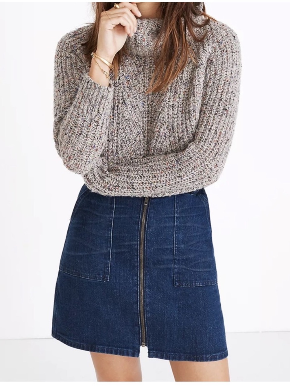 Madewell denim mini skirt